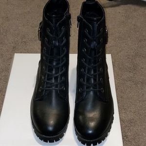 Black combat boots